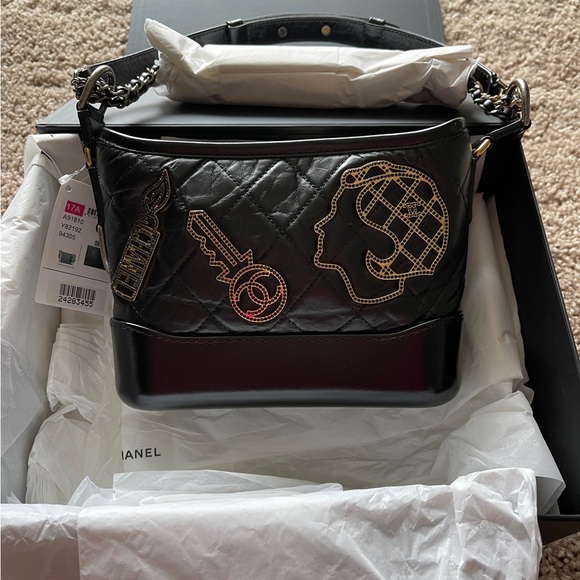 Limited Edition-Authentic NWT Chanel black Embellished small Gabrielle bag - Picture 2 of 12